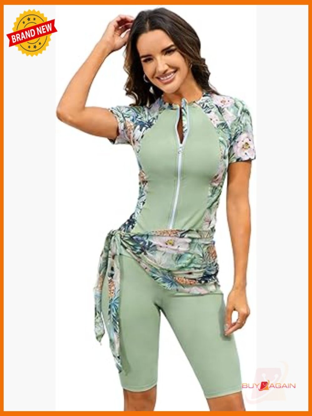 3Pcs Modest Swim Set Rash Guard with Shorts UPF 50+